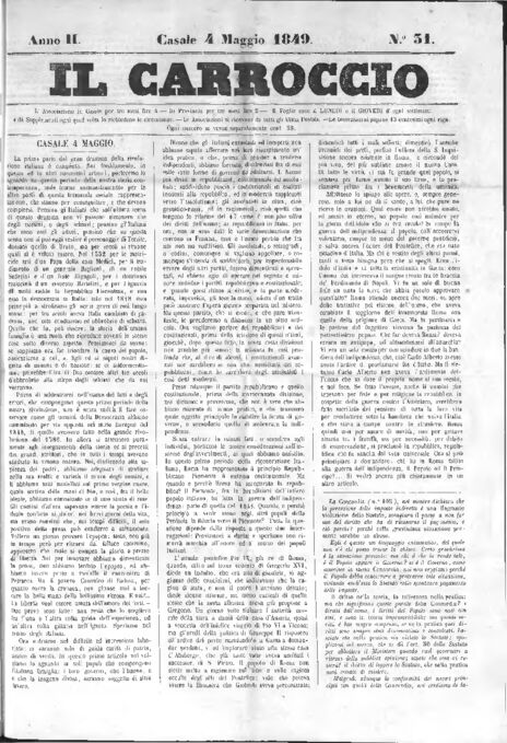 Il Carroccio - Edizione 31 del 04/05/1849